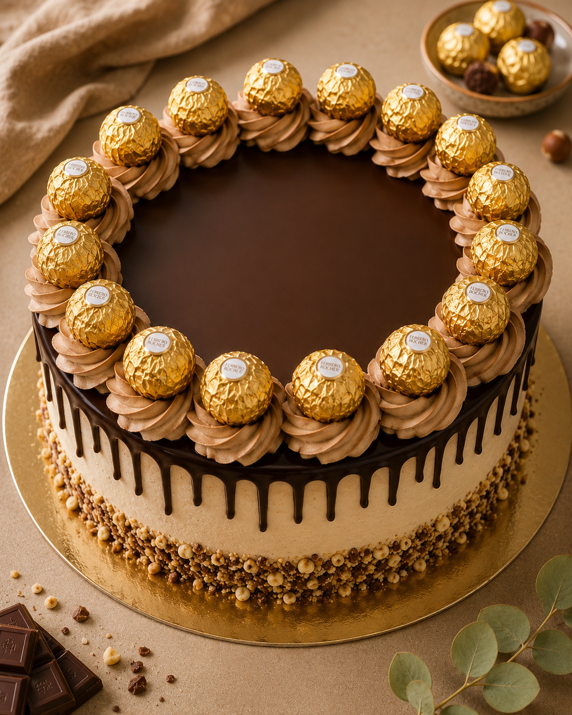 čokoládový dort s Ferrero bonbónky